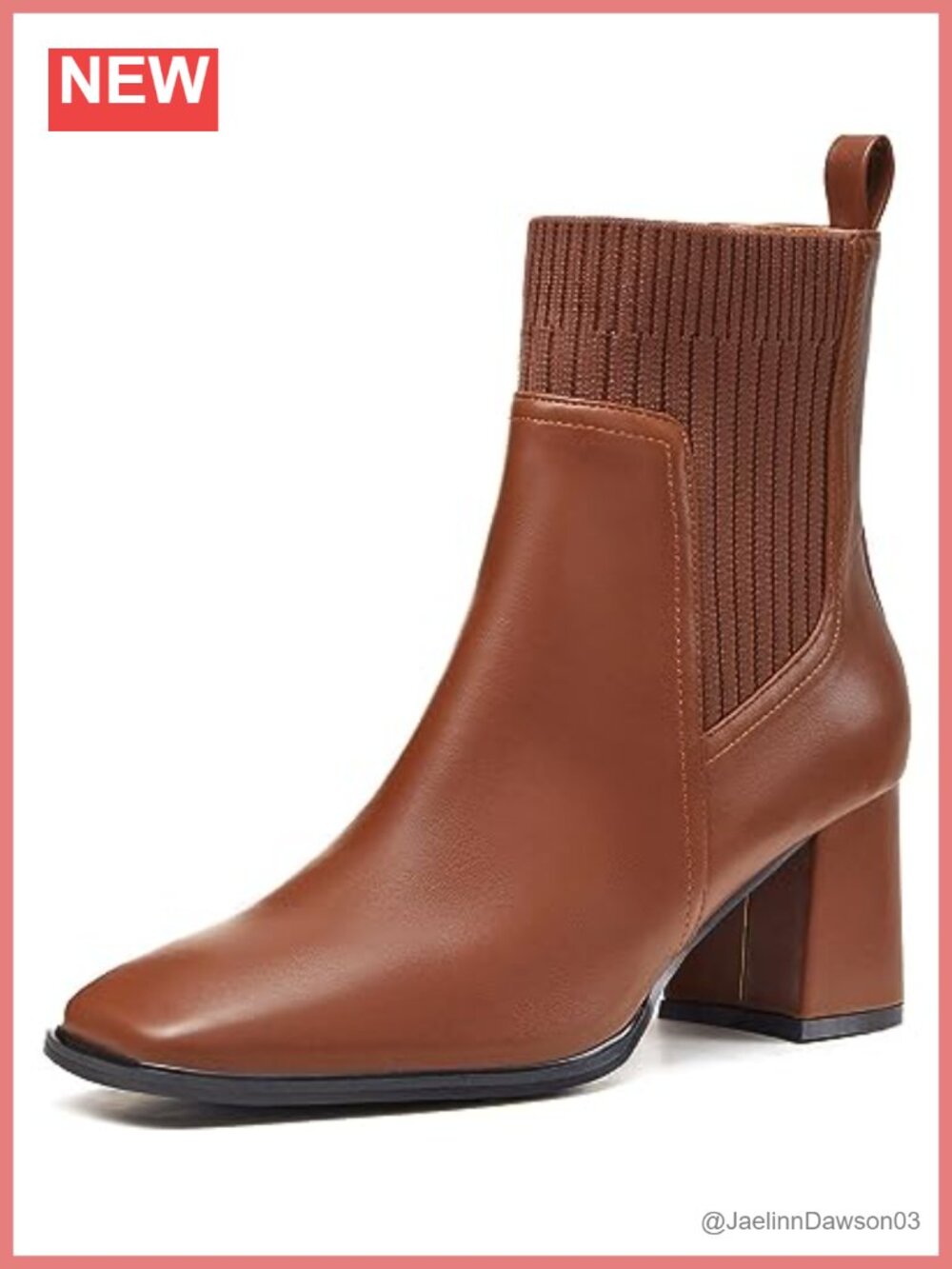 Women's Slip On Ankle Boots Chunky Block Heel Square Toe Faux Suede Booties